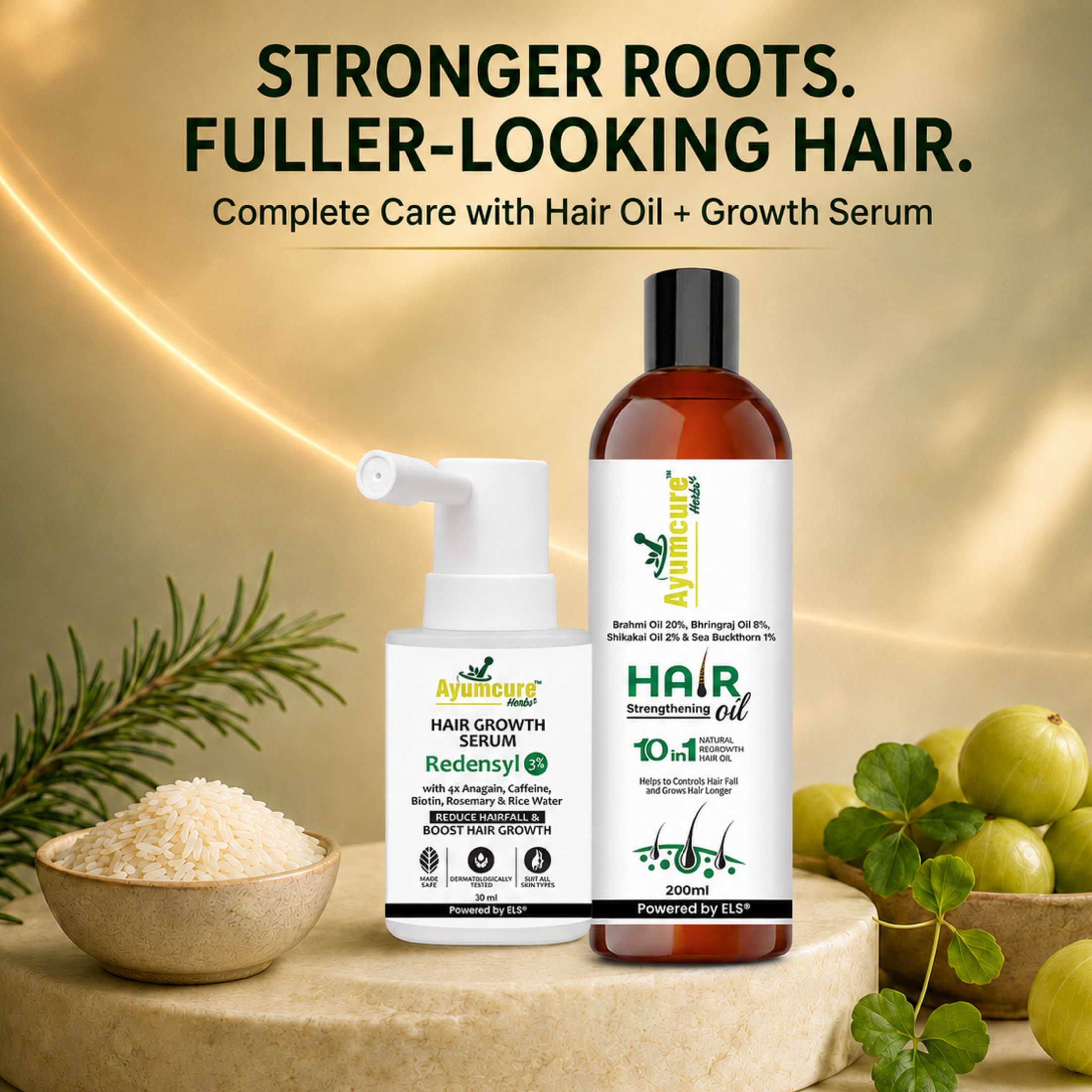 The Hair Fall Stop Duo — Hair Oil + Hair Growth Serum | Men & Women