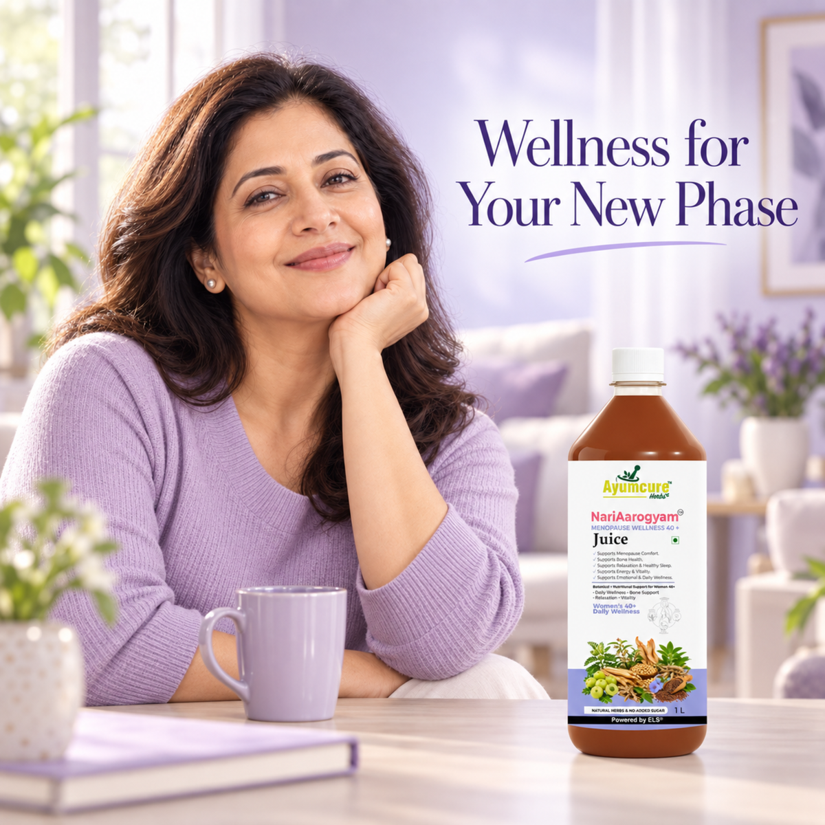 Ayumcure Herbs NariAarogyam Menopause Wellness Juice for Women 40+, 1L