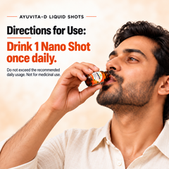 Ayumcure Ayuvita-D Vitamin D3 600 IU + K2 Liquid Shots | Sugar Free | Orange Flavour | 10ml × 8 Shots