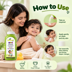 Ayumcure Herbs Kids Powder | Keeps Skin Fresh & Comfortable | Ayurvedic with Rice Starch, Neem & Vetiver | Absorbs Excess Moisture | 100gm