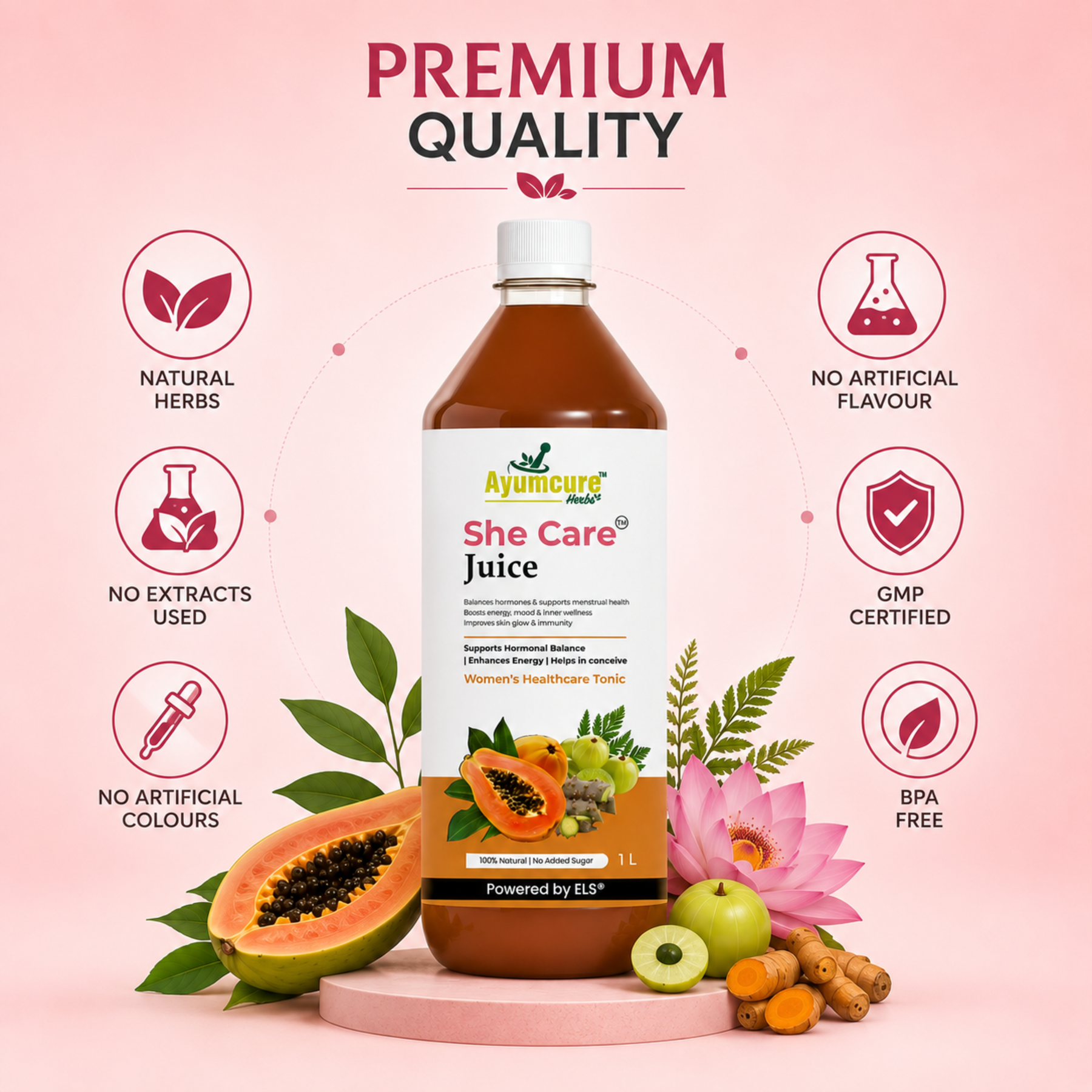 She Care Ayurvedic Juice | PCOS, PCOD & Period Pain Relief | Only For Women
