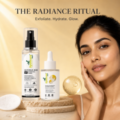 The Exfoliate + Brighten Duo — Glycolic Acid Toner + Dual Glow Serum | All Skin Types
