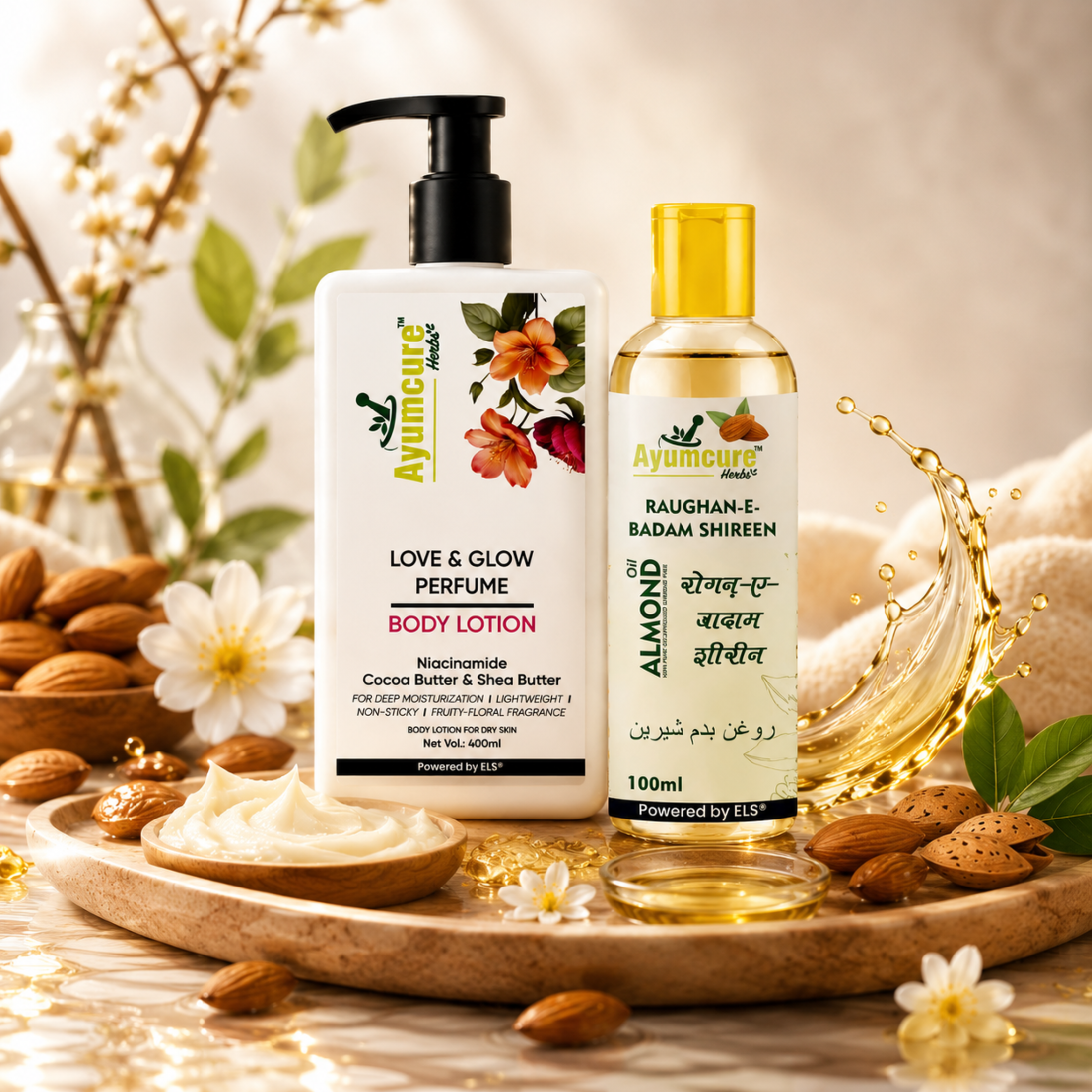 Winter Combo: Love & Glow Perfume Body Lotion + Almond Oil | Deep Moisturization | Unisex