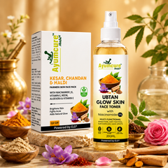 Ubtan Glow Toner + Radiance Face Pack | 3% Niacinamide, Kesar & Haldi | Men & Women