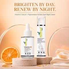 The Glow AM+PM Duo — Vitamin C Serum + Retinol Night Cream | 24-Hour Brightening Routine | Unisex