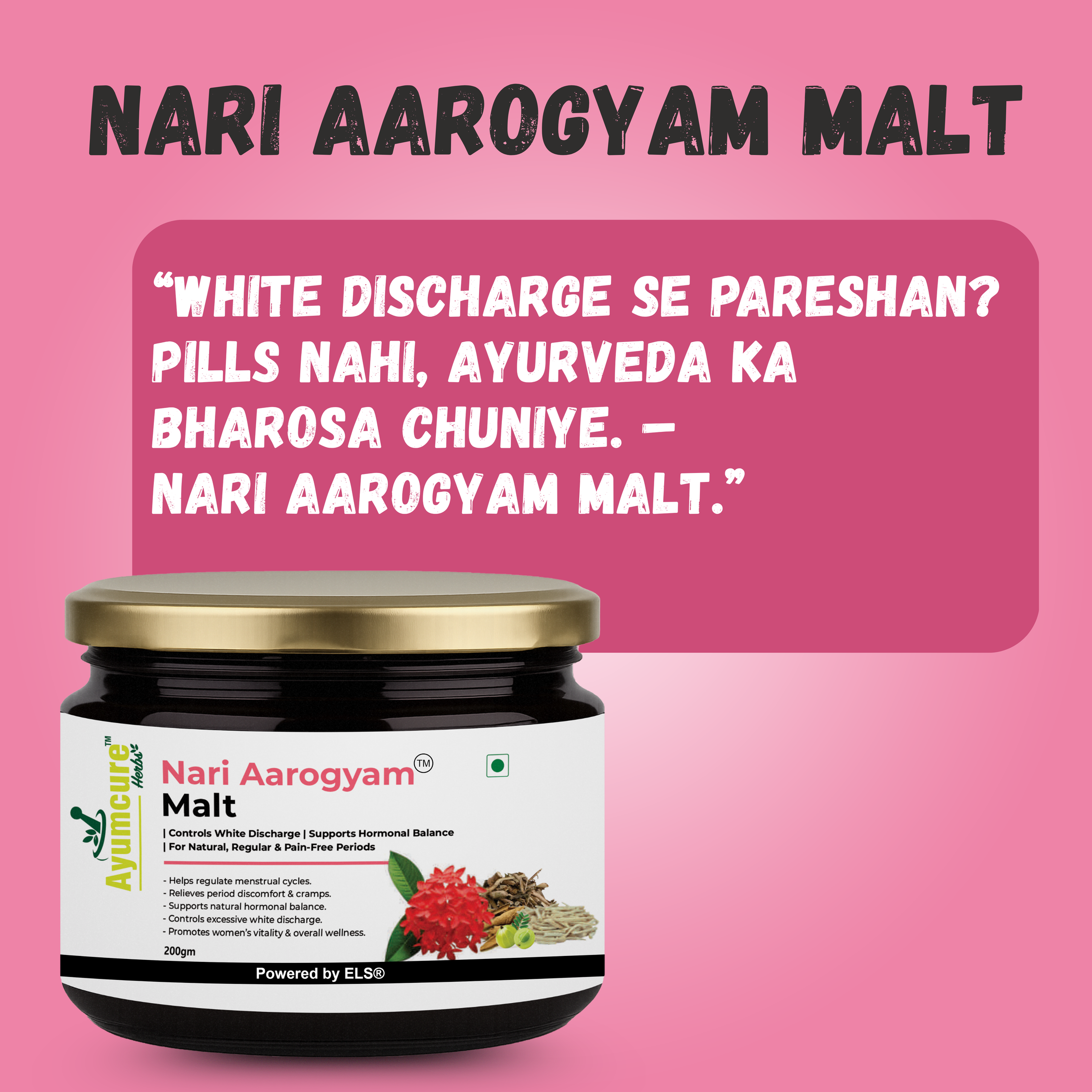 Nari Aarogyam Malt | White Discharge (Leukorrhea) & PCOS Support | Only For Women