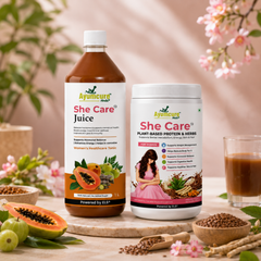 She Care Women’s Wellness Combo | Plant-Based Protein Powder 400 g + Ayurvedic Herbal Juice 1 L | Daily Nutrition, Hormonal Wellness & Monthly Comfort Support