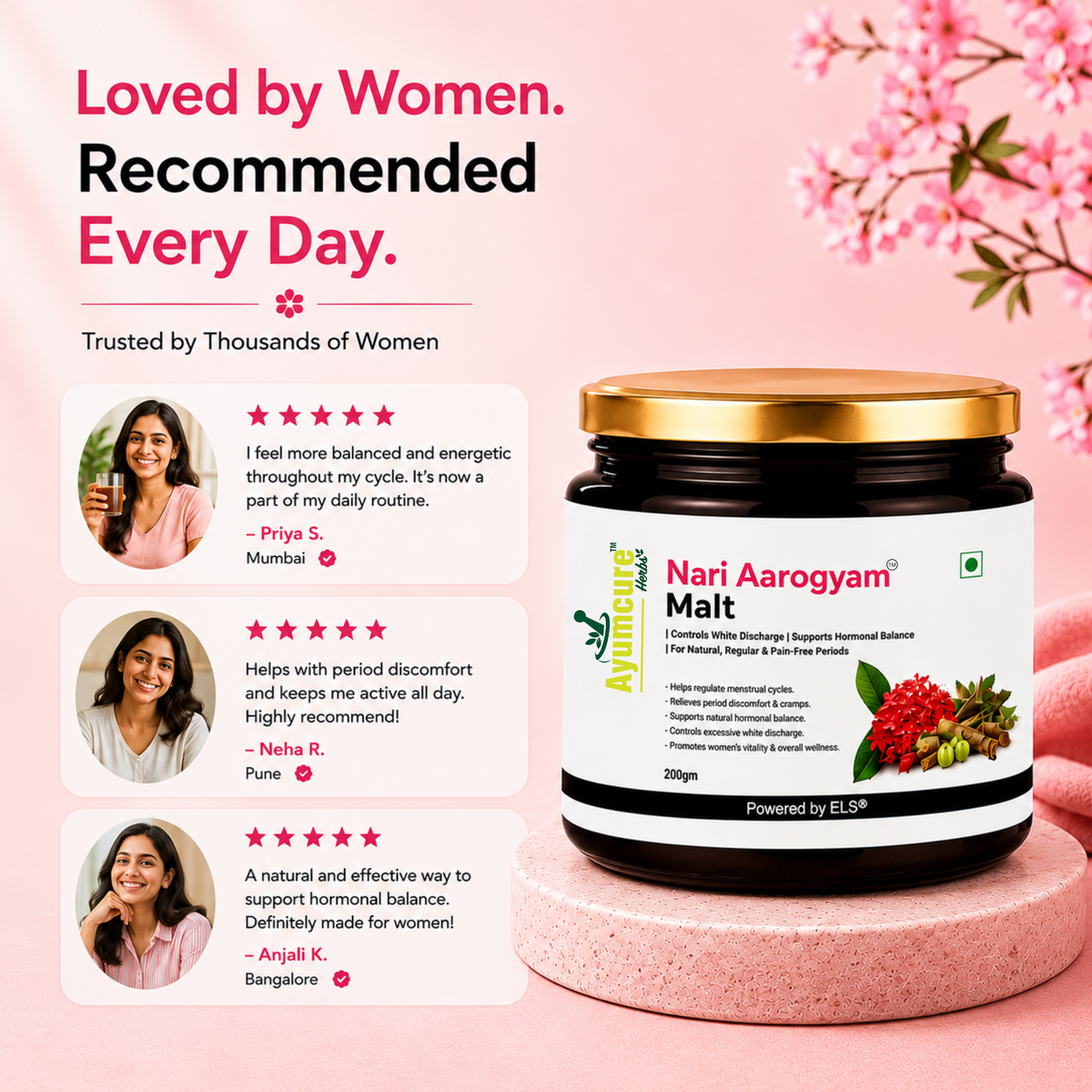 Nari Aarogyam Malt | White Discharge (Leukorrhea) & PCOS Support | Only For Women