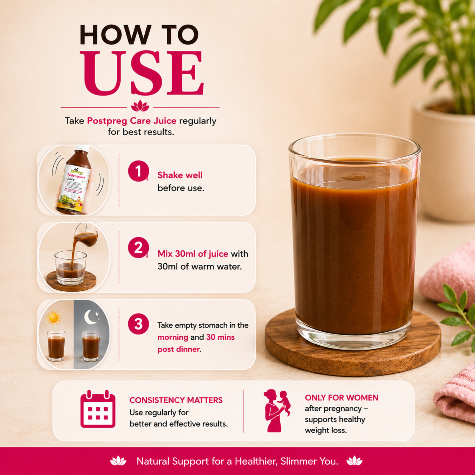 Postpreg Care Juice | Post-Pregnancy Recovery & Belly Fat Reduction | Only For Women