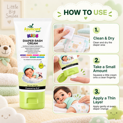 Ayumcure Herbs Kids Diaper Rash Cream | Soothes & Protects Delicate Skin | Ayurvedic with Coconut Oil, Aloe Vera & Kokum Butter | Moisture Barrier Protection | 100gm