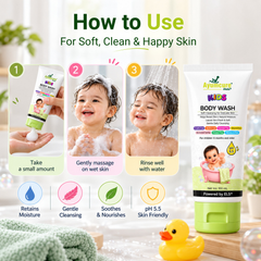 Ayumcure Herbs Kids Foaming Body Wash | Sulphate, Paraben & Silicone Free | Ayurvedic with Aloe Vera, Reetha & Shikakai | Soft Daily Cleanser for Delicate Skin | 100ml
