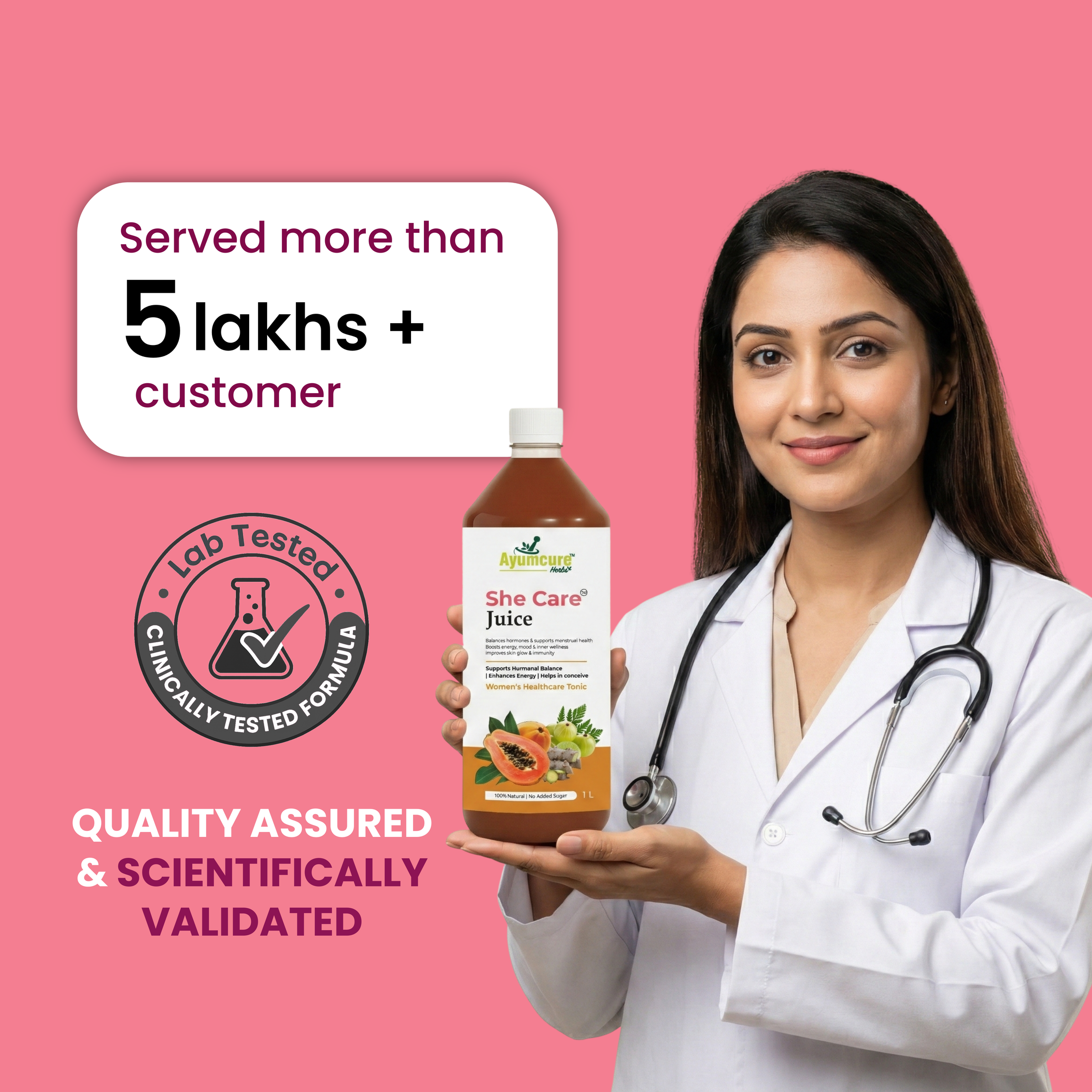 She Care Ayurvedic Juice Pack of 2 | PCOS, PCOD & Period Pain Relief | Only For Women