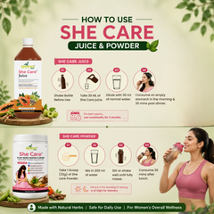 His & Her Wellness Combo | She Care Juice 1 L + HeCare Juice 1 L + Women’s Plant-Based Protein Powder 400 g, Chocolate Flavour |