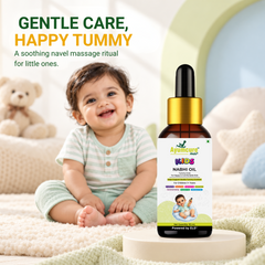 Ayumcure Herbs Kids Nabhi Oil | Ayurvedic Tummy Massage Oil | Coconut, Almond, Ajwain & Fennel | Gentle Navel Massage Care for Kids | 30ml