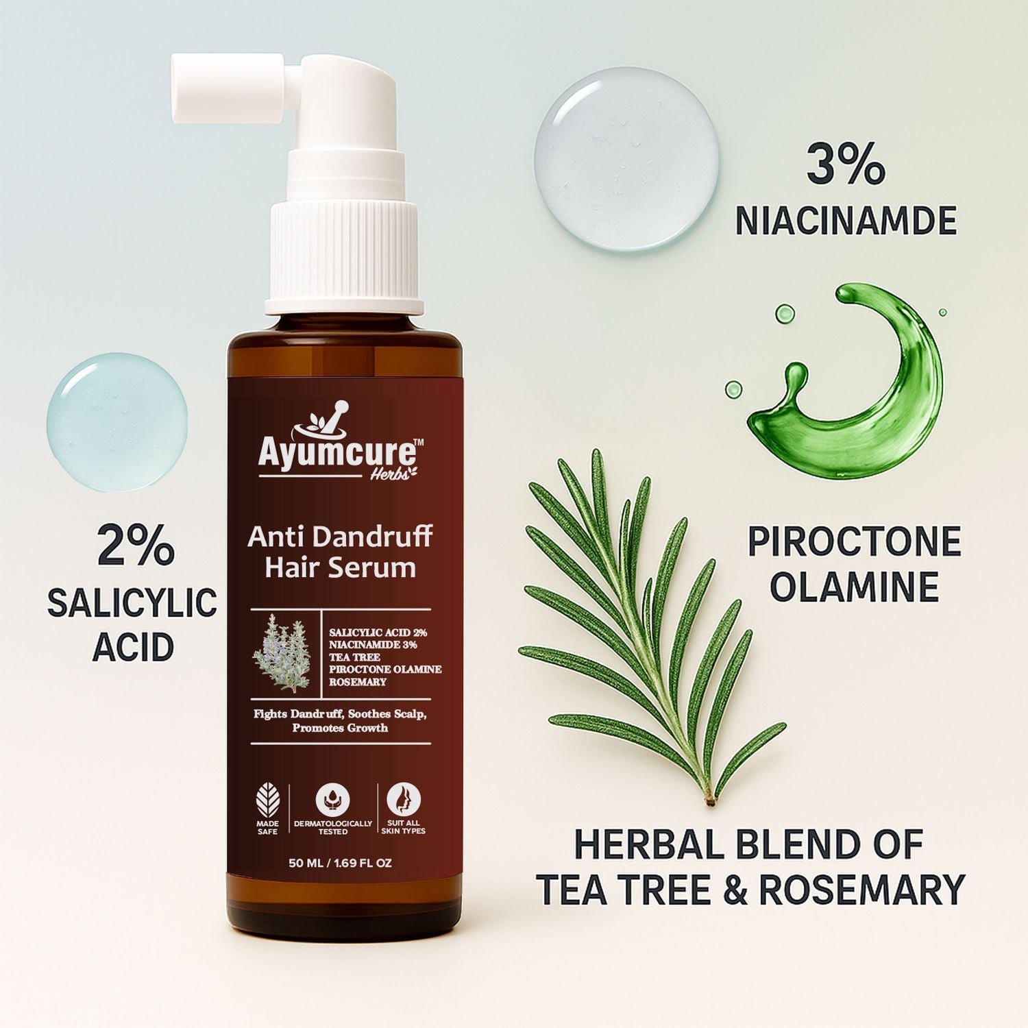 Anti-Dandruff Kit: 3% Tea Tree Shampoo + Niacinamide Serum | Men & Women