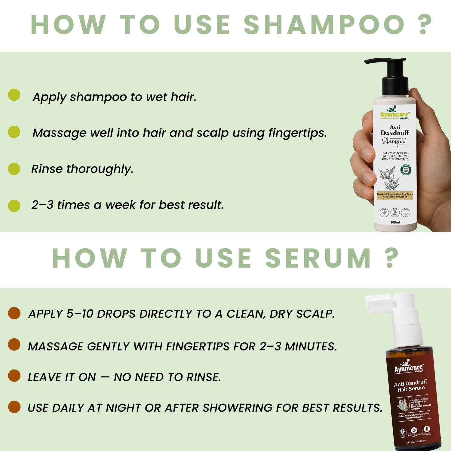 Anti-Dandruff Kit: 3% Tea Tree Shampoo + Niacinamide Serum | Men & Women
