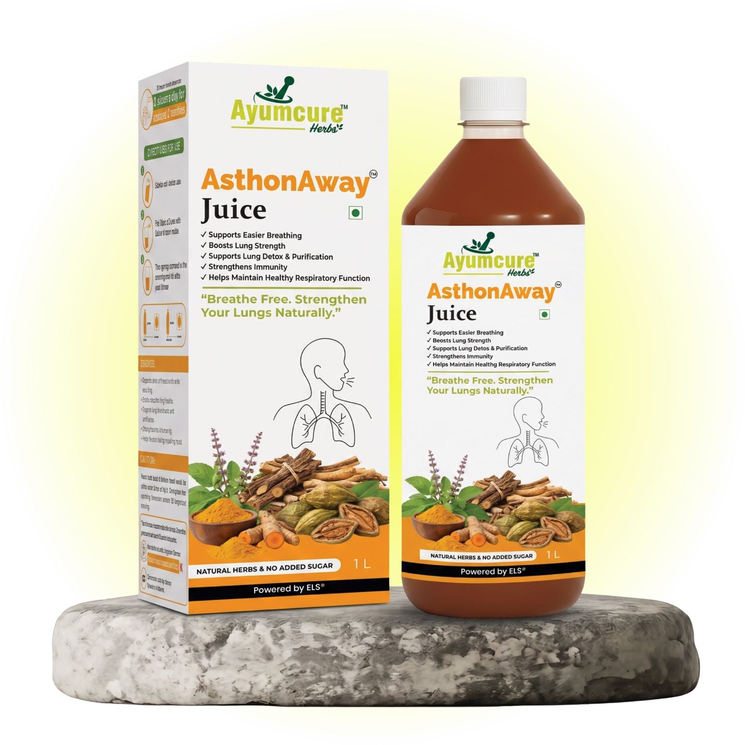 AsthonAway Ayurvedic Asthma & Respiratory Support Juice | Men & Women