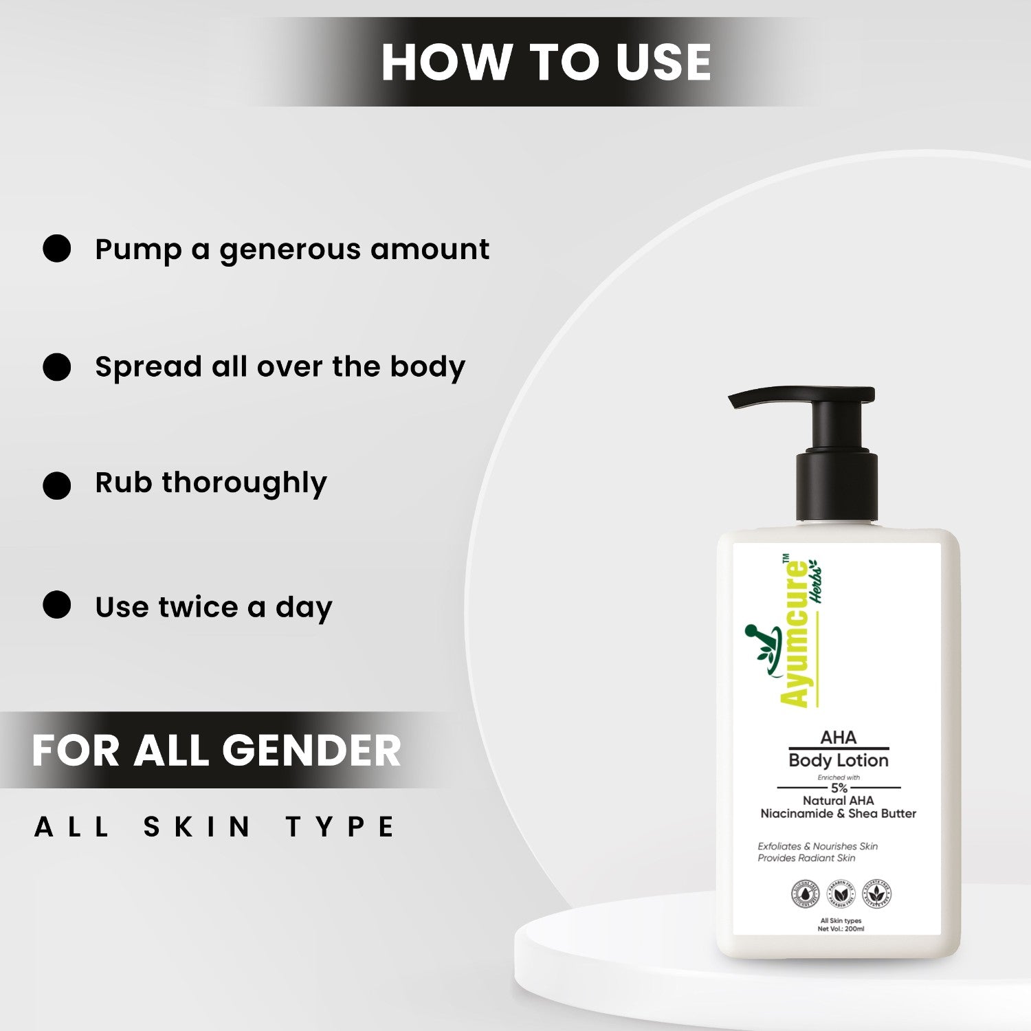 AHA 5% Body Lotion | Exfoliates Dead Skin, Deep Nourishment | Men & Women