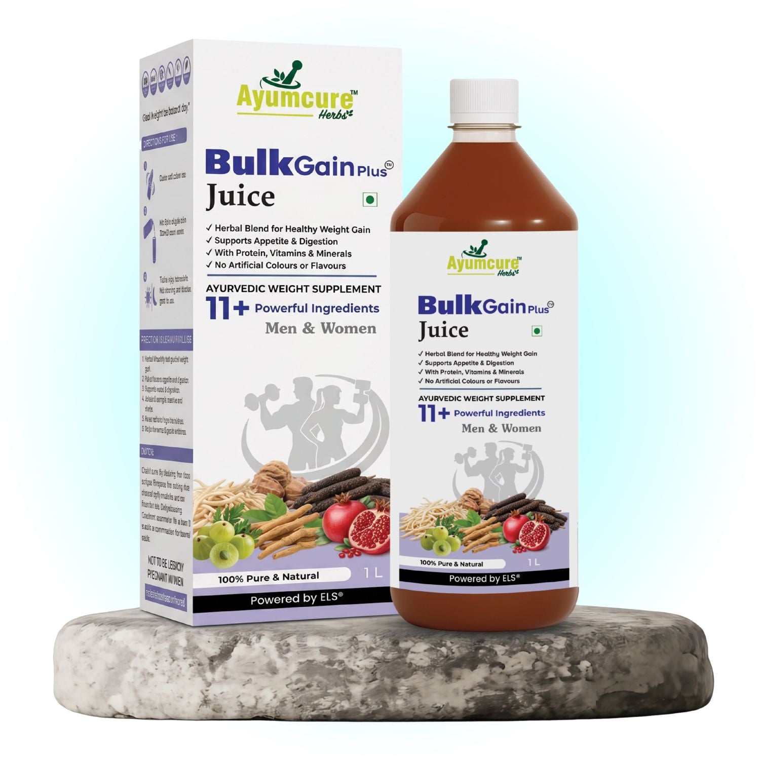 BulkGain Plus Ayurvedic Weight Gain Juice | 11+ Herbs | Men & Women