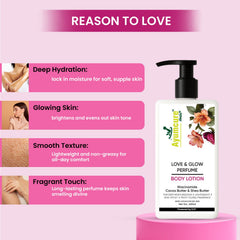 Love & Glow Perfume Body Lotion | Niacinamide & Cocoa Butter | Men & Women