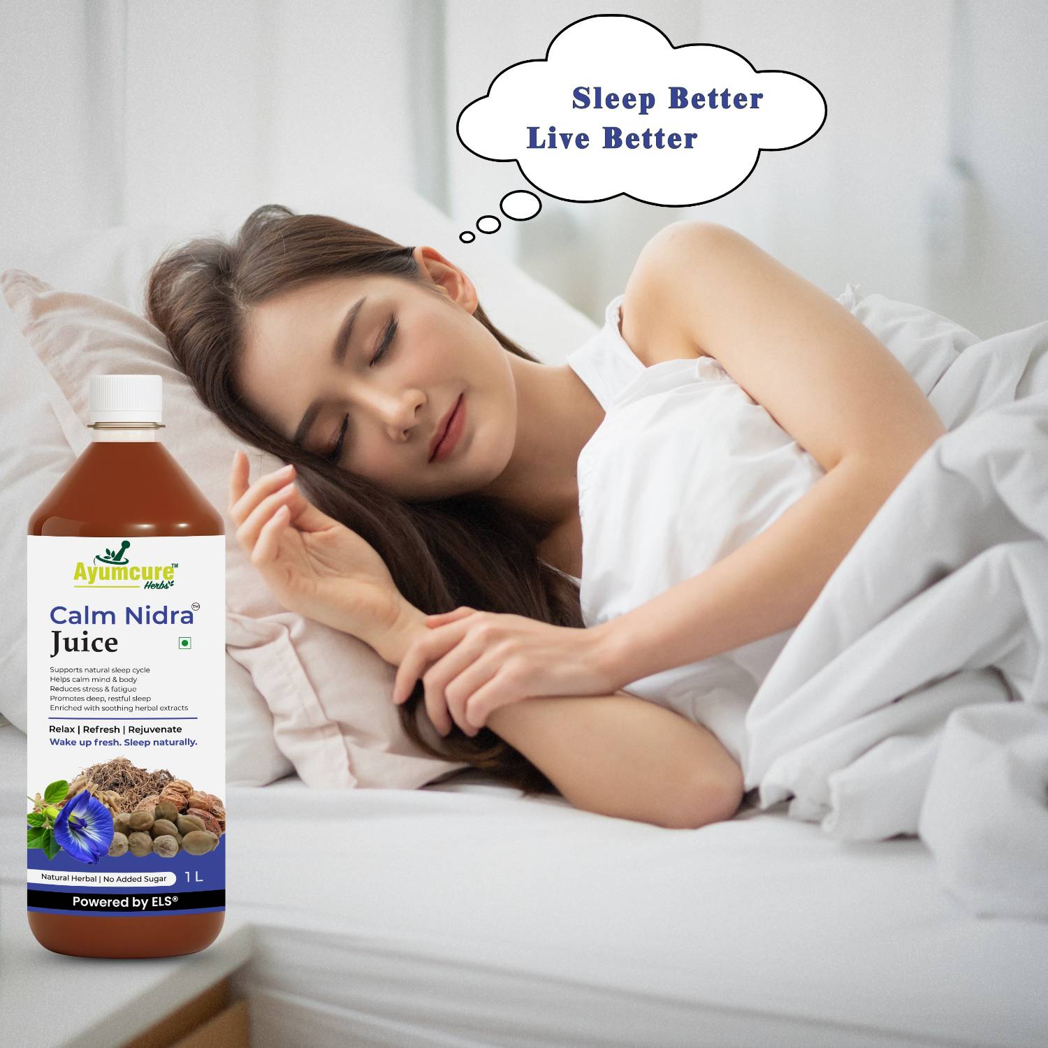 Calm Nidra Herbal Sleep Support Juice | Deep & Restful Sleep | Men & Women