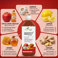 Cholesterol Care Ayurvedic Juice | Garlic, Ginger, ACV & Honey | Men & Women
