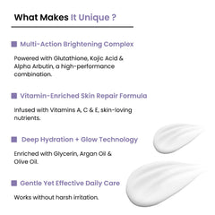 Glutathione & Niacinamide Cream | Kojic Acid + Vit C & E | All Skin Types