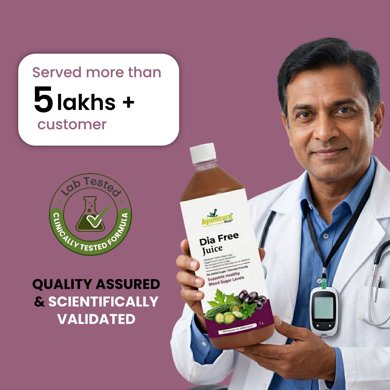 Dia Free Ayurvedic Juice | Amla, Karela, Jamun & Tulsi | Men & Women