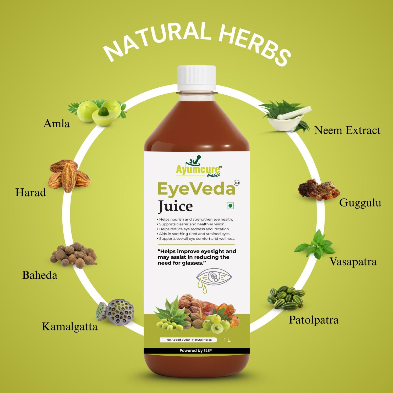 EyeVeda Ayurvedic Eye Care Juice | 11+ Herbs | Clear Vision | Men & Women