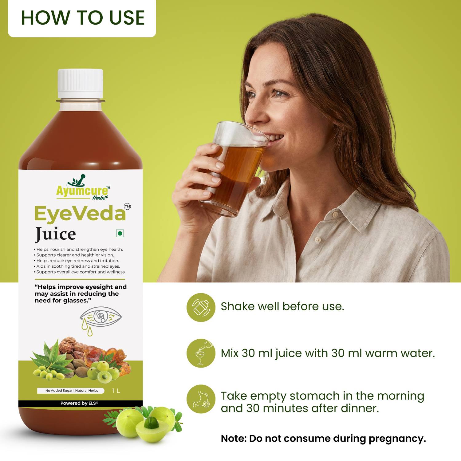 EyeVeda Ayurvedic Eye Care Juice | 11+ Herbs | Clear Vision | Men & Women