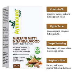 Face Pack Combo: Multani Mitti & Sandalwood + 3% Niacinamide + Rose Toner | Unisex