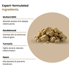 Face Pack Combo: Multani Mitti & Sandalwood + 3% Niacinamide + Rose Toner | Unisex