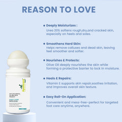 20% Urea Foot Care Roll-On Serum | Cracked Heels & Dry Skin | Men & Women