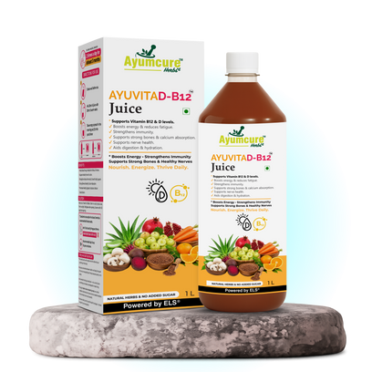 AYUVITAD-B12 Juice | Vitamin D3 & Vitamin B12 Support Formula || No Added Sugar | 1 Litre - Alternate View