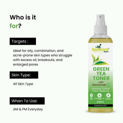 Green Tea & Niacinamide Pore-Tightening Face Toner | Normal & Oily Skin | Unisex