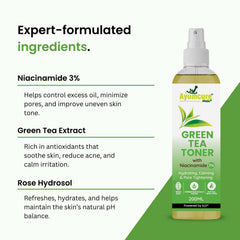 Green Tea & Niacinamide Pore-Tightening Face Toner | Normal & Oily Skin | Unisex
