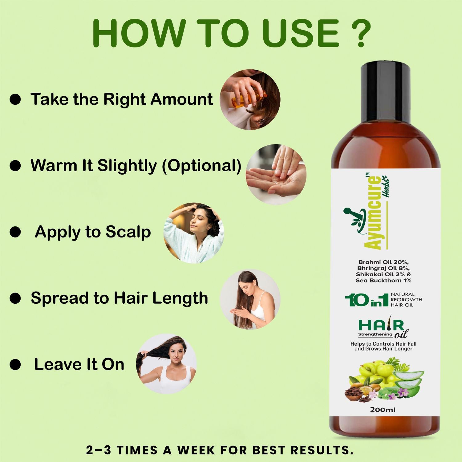 Hair Oil | 1% Sea Buckthorn, 20% Brahmi, 8% Bhringraj, 2% Shikakai | Men & Women