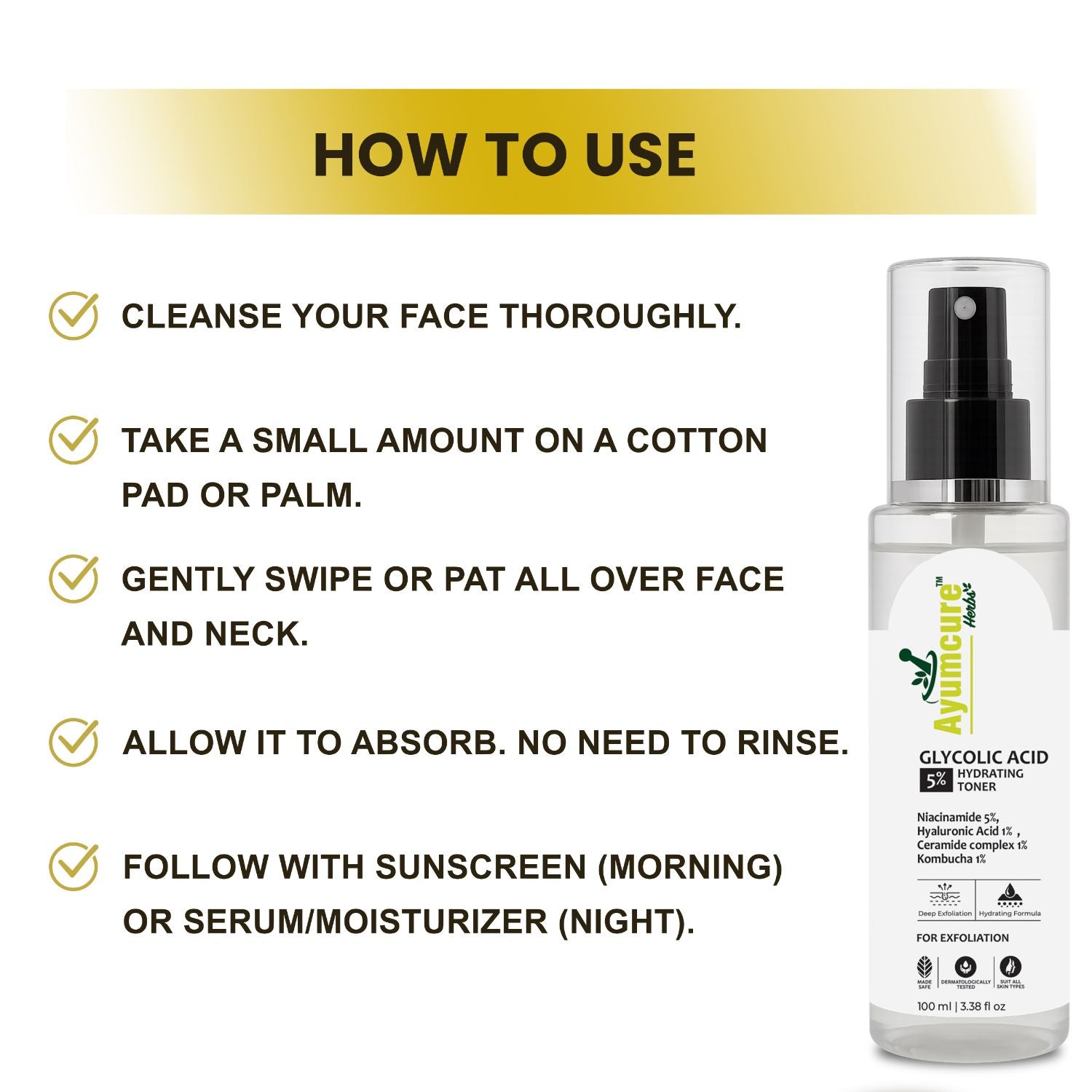 Glycolic Acid 5% Toner | 5% Niacinamide + 1% Hyaluronic Acid | All Skin Types