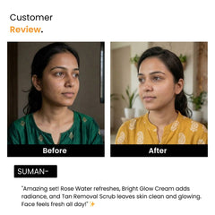 Glassy Glow Kit: Rose Water + Orange Scrub + Glutathione Cream | Men & Women