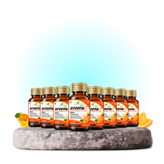 Ayumcure Ayuvita-D Vitamin D3 600 IU + K2 Liquid Shots | Sugar Free | Orange Flavour | 10ml × 8 Shots