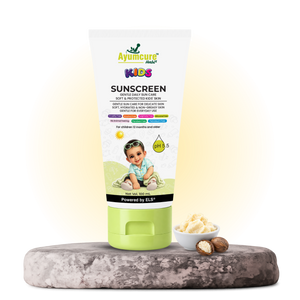 Ayumcure Herbs Kids Sunscreen SPF 30 PA+++ | Gentle Daily Sun Care | Ayurvedic with Aloe Vera, Calendula & Shea Butter | Soft, Hydrated & Non-Greasy Skin | 100ml