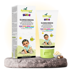Ayumcure Herbs Kids Sunscreen SPF 30 PA+++ | Gentle Daily Sun Care | Ayurvedic with Aloe Vera, Calendula & Shea Butter | Soft, Hydrated & Non-Greasy Skin | 100ml