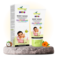 Ayumcure Herbs Kids Foaming Body Wash | Sulphate, Paraben & Silicone Free | Ayurvedic with Aloe Vera, Reetha & Shikakai | Soft Daily Cleanser for Delicate Skin | 100ml