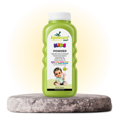 Ayumcure Herbs Kids Powder | Keeps Skin Fresh & Comfortable | Ayurvedic with Rice Starch, Neem & Vetiver | Absorbs Excess Moisture | 100gm
