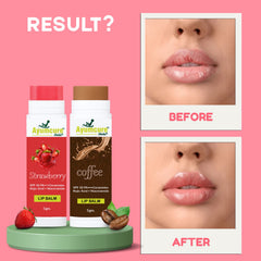 Strawberry & Coffee Brightening Lip Balm Combo | Repairs Dark & Dry Lips | Women