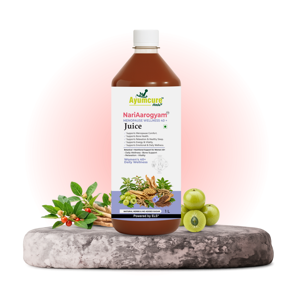 Ayumcure Herbs NariAarogyam Menopause Wellness Juice for Women 40+, 1L