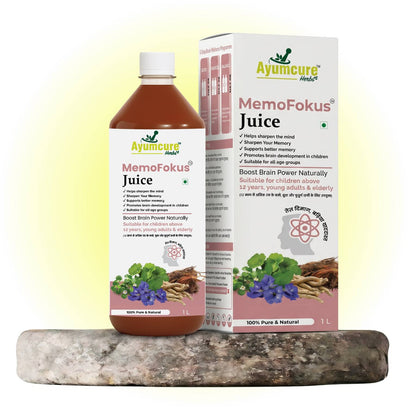 MemoFokus Ayurvedic Brain & Memory Support Juice | 11+ Herbs | Men & Women - Alternate View