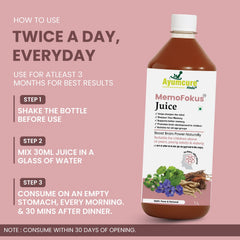 MemoFokus Ayurvedic Brain & Memory Support Juice | 11+ Herbs | Men & Women