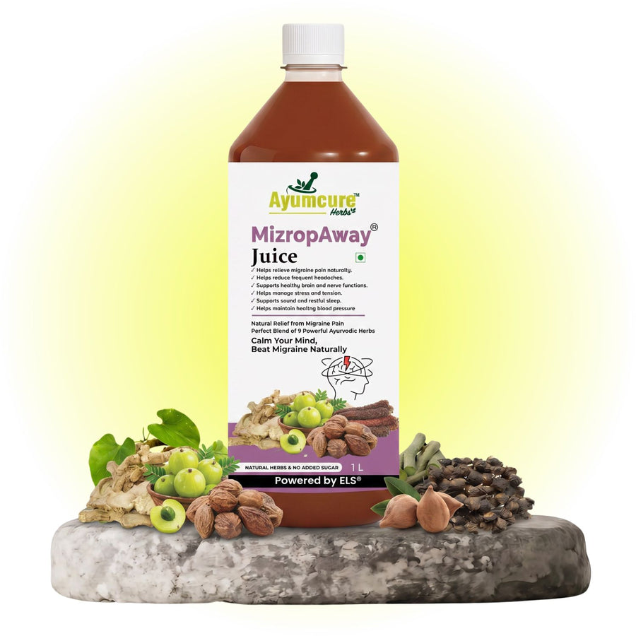 MizropAway Ayurvedic Migraine & Headache Relief Juice | Men & Women