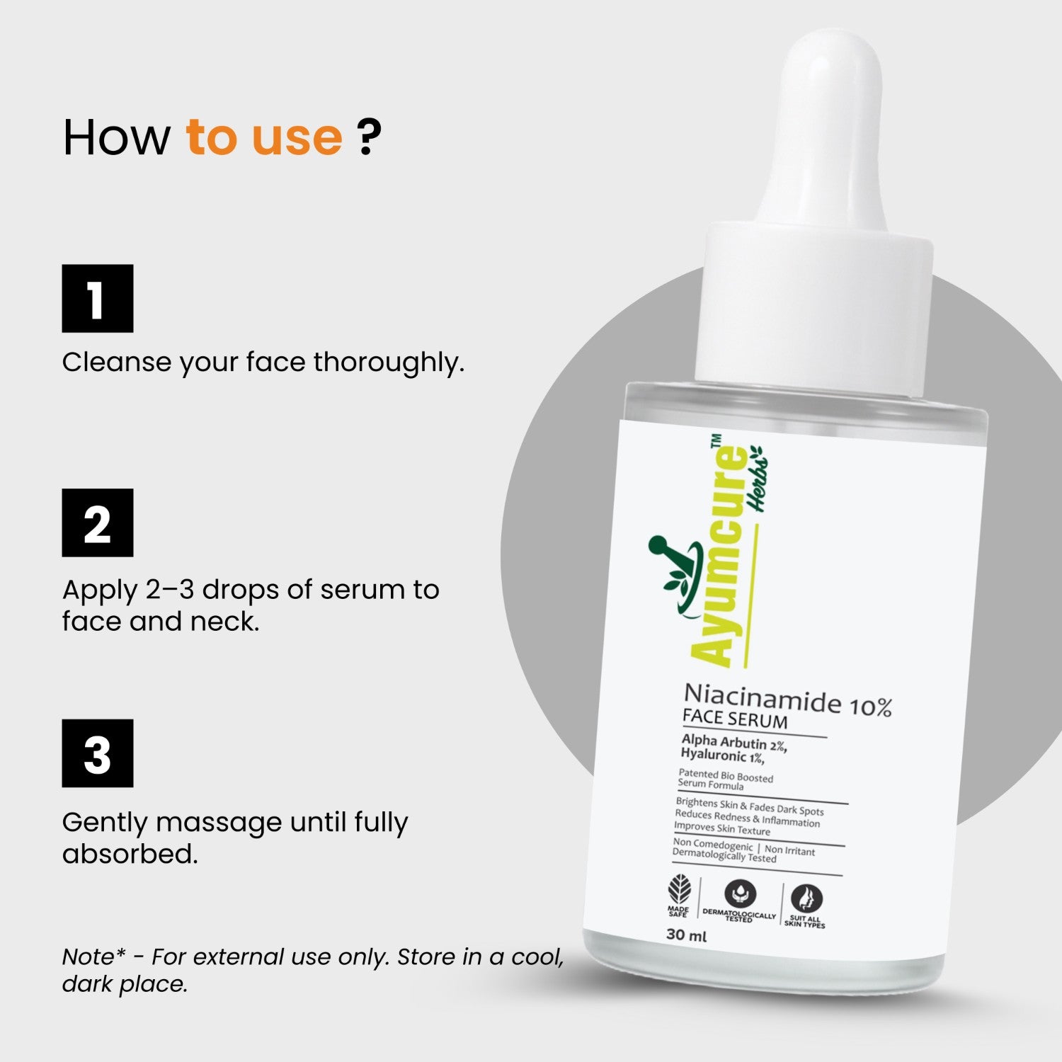 Niacinamide & Alpha Arbutin Face Serum | Brightening & Dark Spot Corrector | Unisex